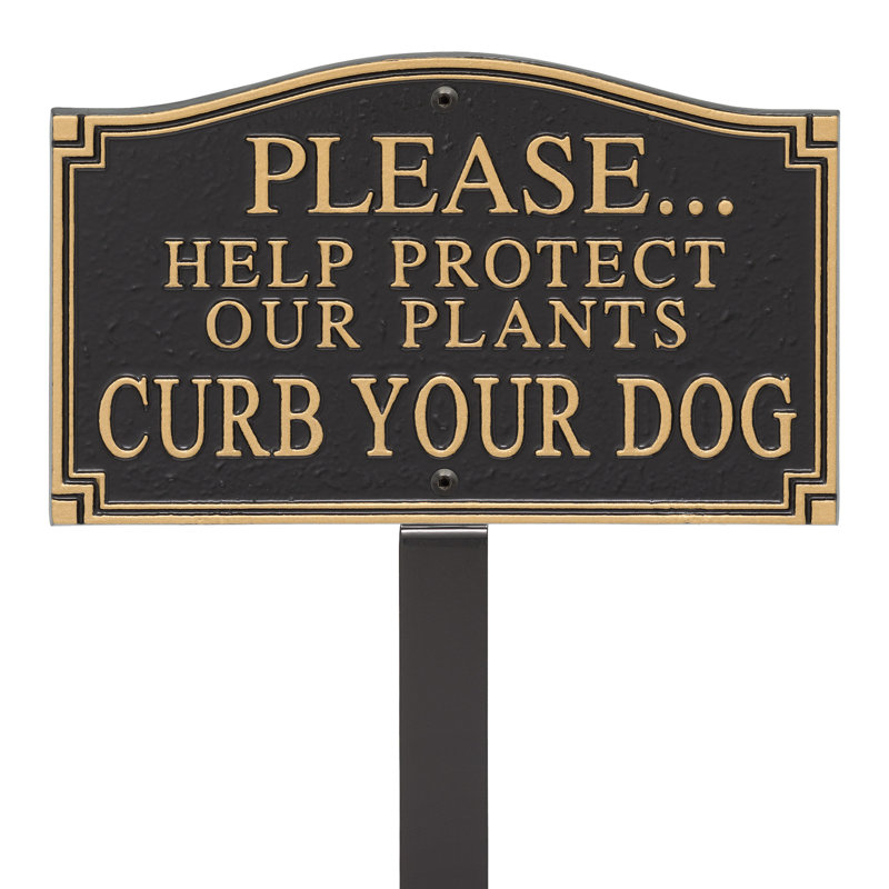 Protect Our Plants Curb Your Dog Garden Sign