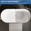Baignoire profonde autoportante en acrylique avec drain chromé, baignoire ergonomique pour la salle de bain-123168378