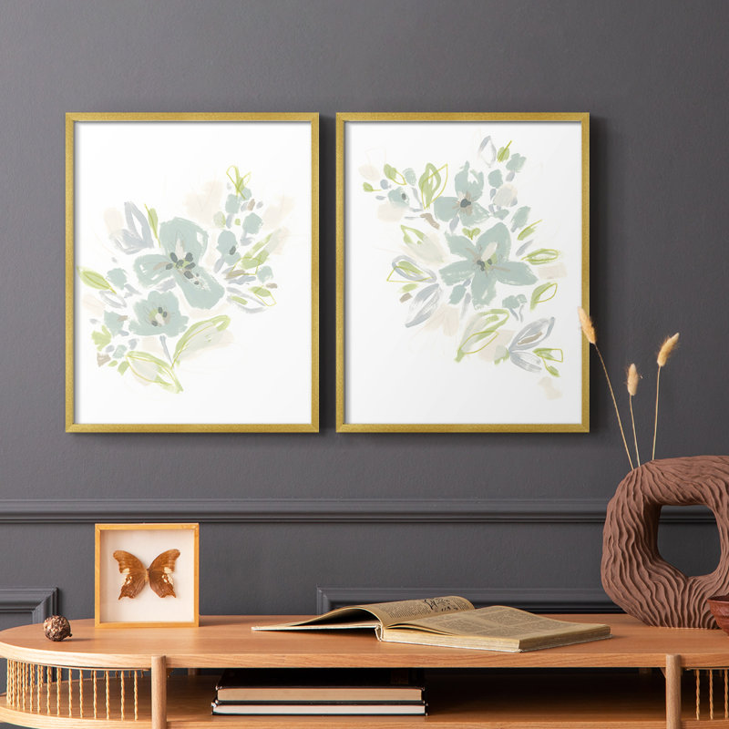 Seafoam Petals III - reproduction encadrée de qualité supérieure - prête à être accrochée - aucun clou requis - aucun clou requis
