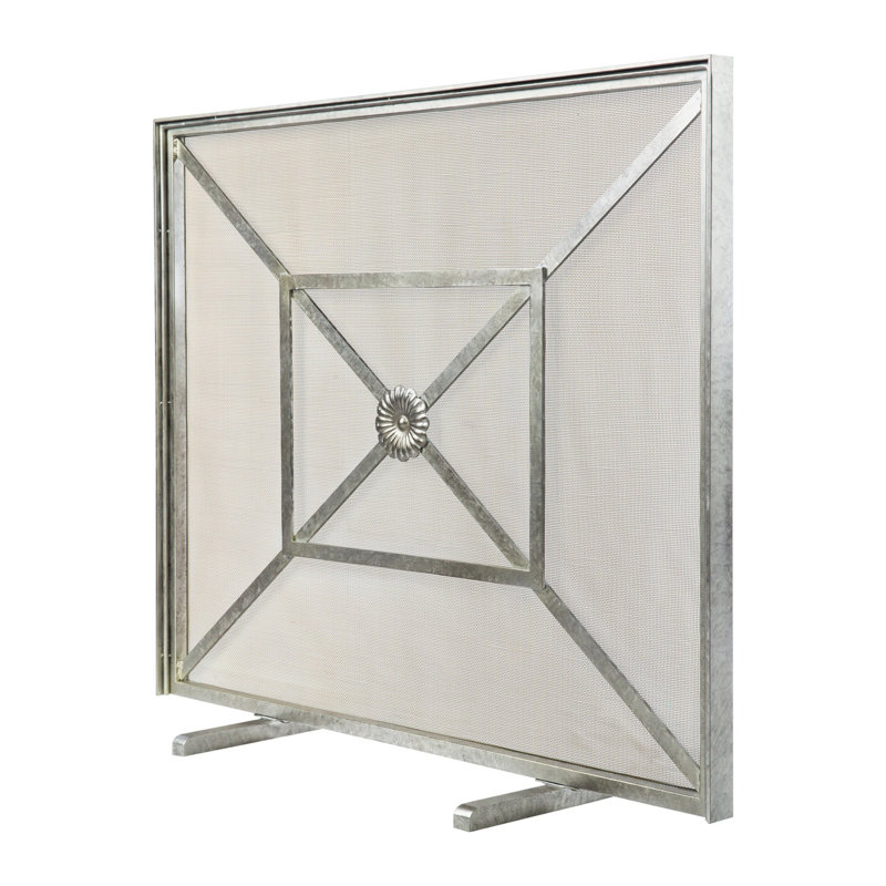 Royal Steel Fireplace Screen, Royal Silver