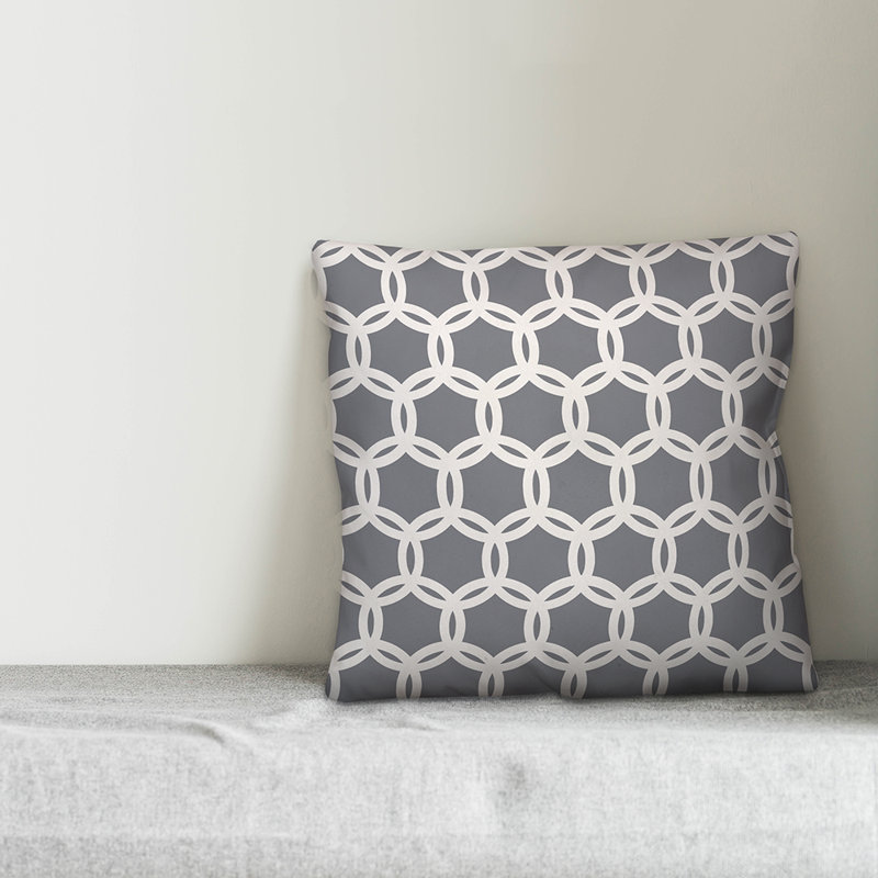 Coussin décoratif en lattis, 16 po x 1 po, Gris, Pas de bourre