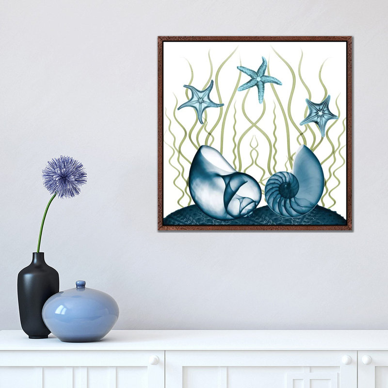 Majestic Sea Floor II by Albert Koetsier - Print on Canvas, 45.72cm H x 45.72cm W x 3.81cm D, Classic Brown Wood Framed