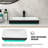 19"X12" White & Black Semi-Recessed Ceramic Bathroom Sink - Countertop Vessel Design-124005772