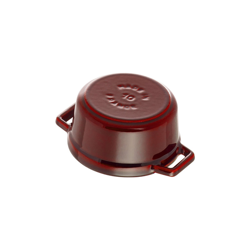 La Cocotte Cast Iron Round Cocotte, 0.25 quarts, Grenadine