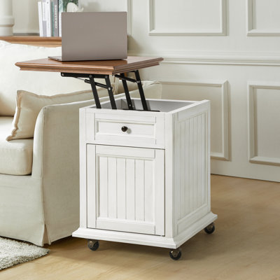 Lift-Top End Table with Built-In Charging Station