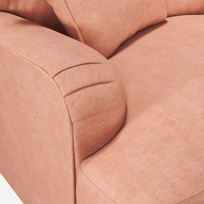 Adaku 2 Seater Sofa, Salmon, Burnished Beech
