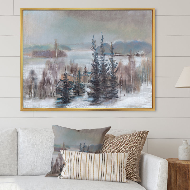 Dodson - Art mural sur toile traditionnel, H 24 po x l 36 po x P 1 po, Cadre flottant doré