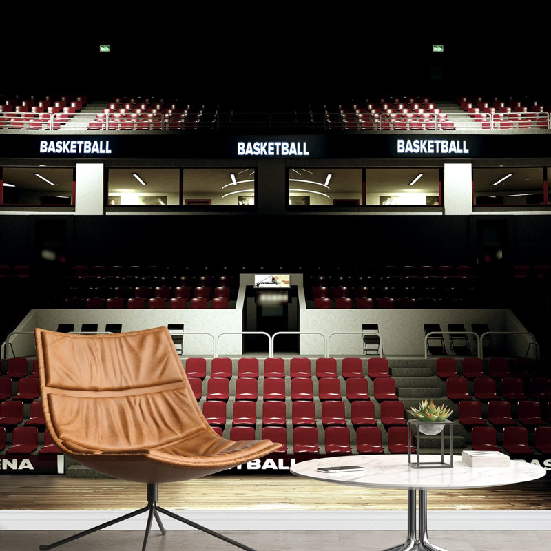 Lumière foncée et ombre, terrain de basketball, sport, photographie, gymnase, papier peint, L 100 po x l 144 po