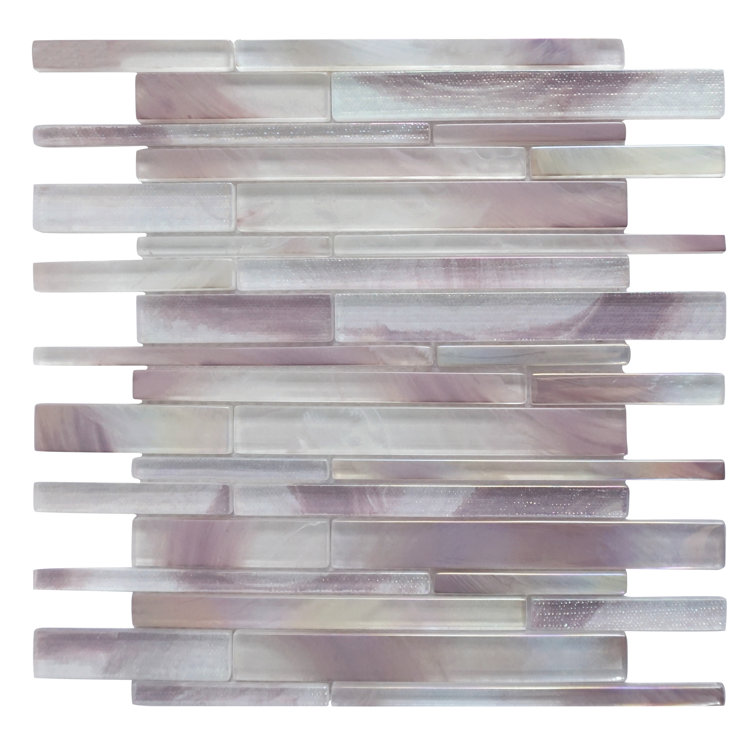 Aurora Blue 11.82 in. x 12.76 in. Interlocking Glossy Glass Mosaic Tile