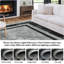 Tapis à bordure moderne antidérapant pour tapis d'entrée antidérapant noir 2 x 6 pi-1104854086