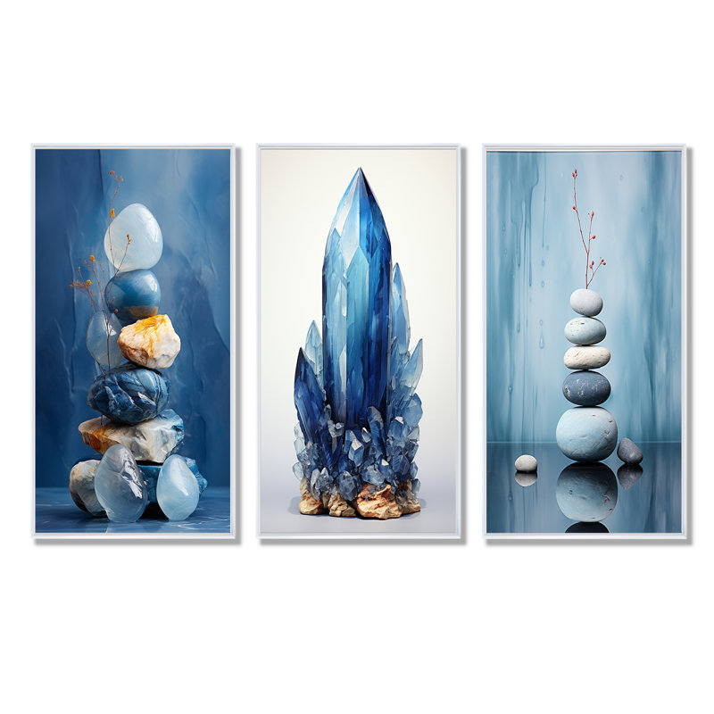 Ensemble de salon Blue Stone Serenity, Cadre flottant blanc, H 32 po x l 48 po