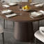 Table de salle à manger moderne en bois massif avec plateau en noyer foncé-322420158-331333726