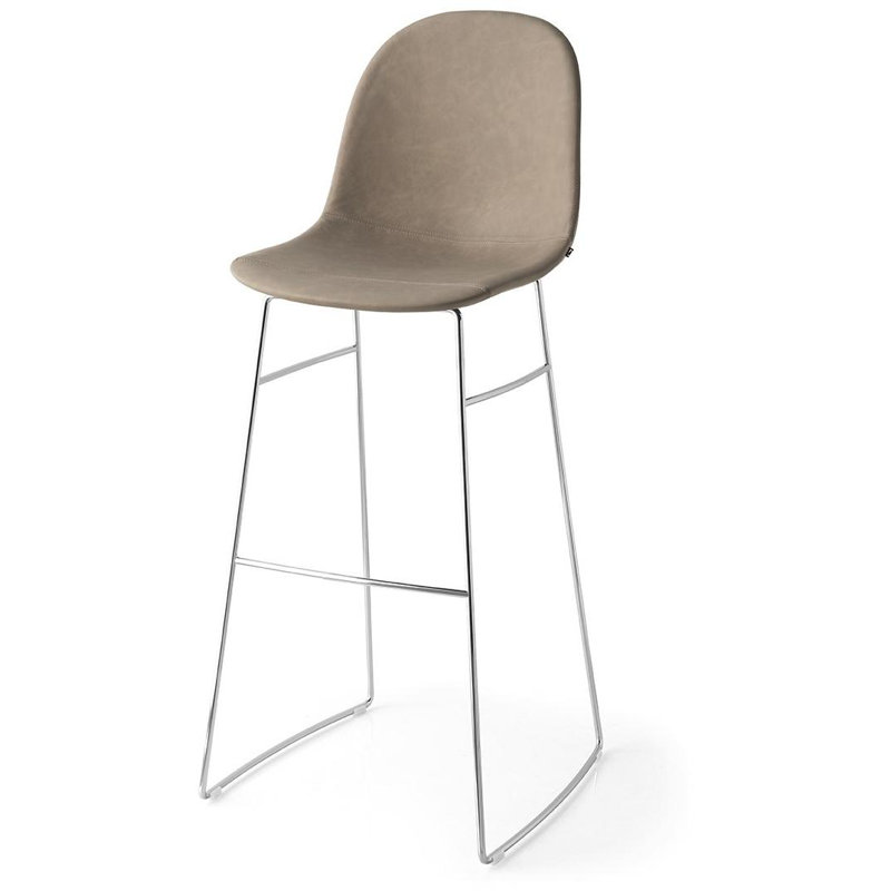 Academy Upholstered Bar Stool with Chromed Frame, Desert Vintage, Counter Stool (26” Seat Height)