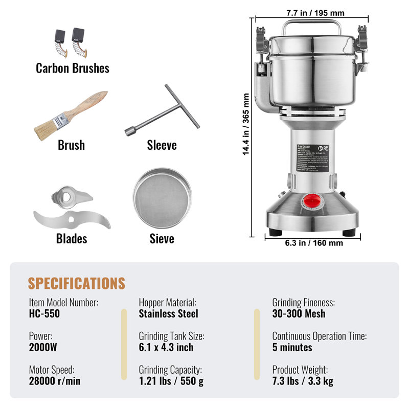 Moulin à grain électrique 550g