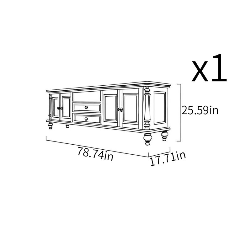 Rural classic solid wood TV stand