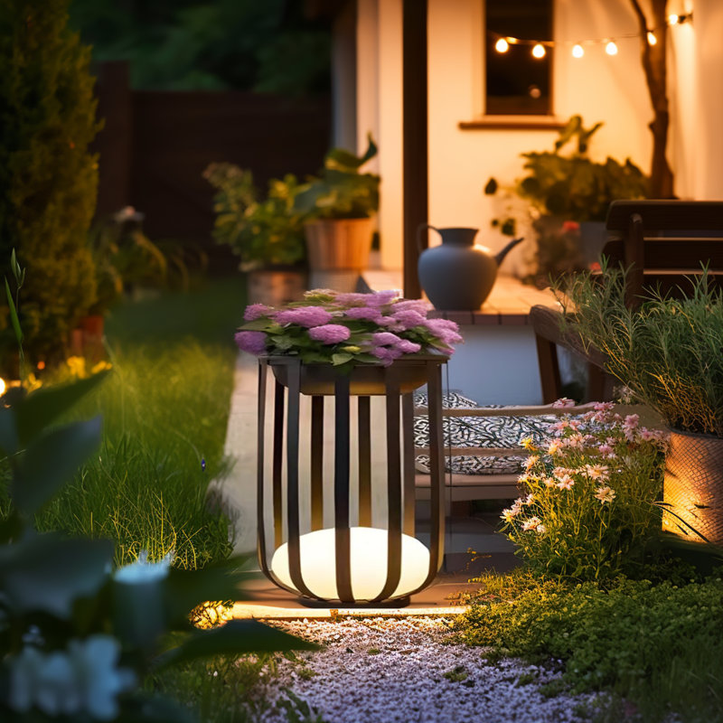 Lampe sur pied à DEL pour l'extérieur, H 22 po x l 16 po x P 16 po