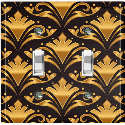 Patterned 2 - Gang Toggle Light Switch Standard Wall Plate
