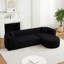 Canapé modulaire de luxe à dossier incurvé de 109,4 po, canapé à dossier incurvé de luxe moderne, deux coussins décoratifs en tissu de chenille, canapé en nuage minimaliste et confortable en forme de L pour le salon (méridienne droite)-1639667296-1639667297