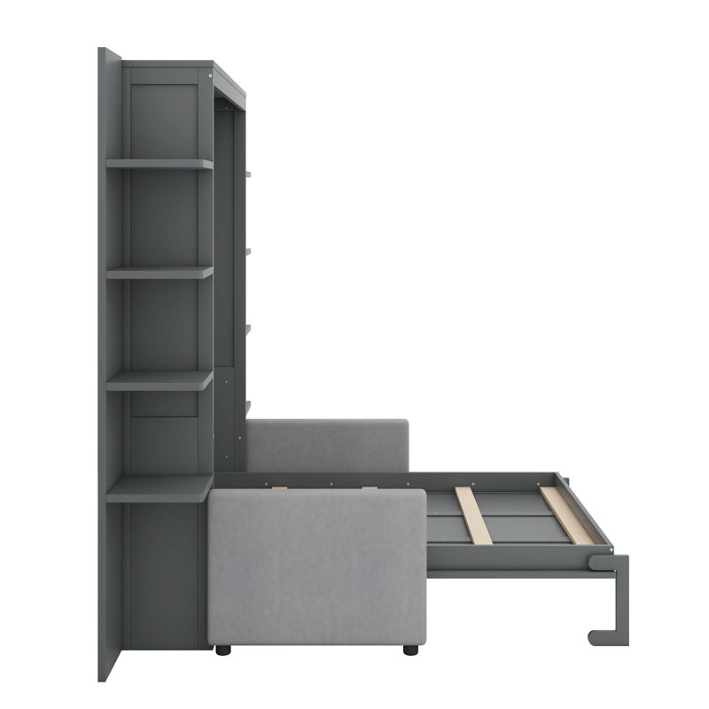 Grand lit escamotable avec canapé, Gris