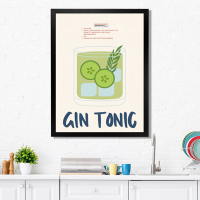 Gin & Tonic In A Rocks Glass II - Art mural cocktails