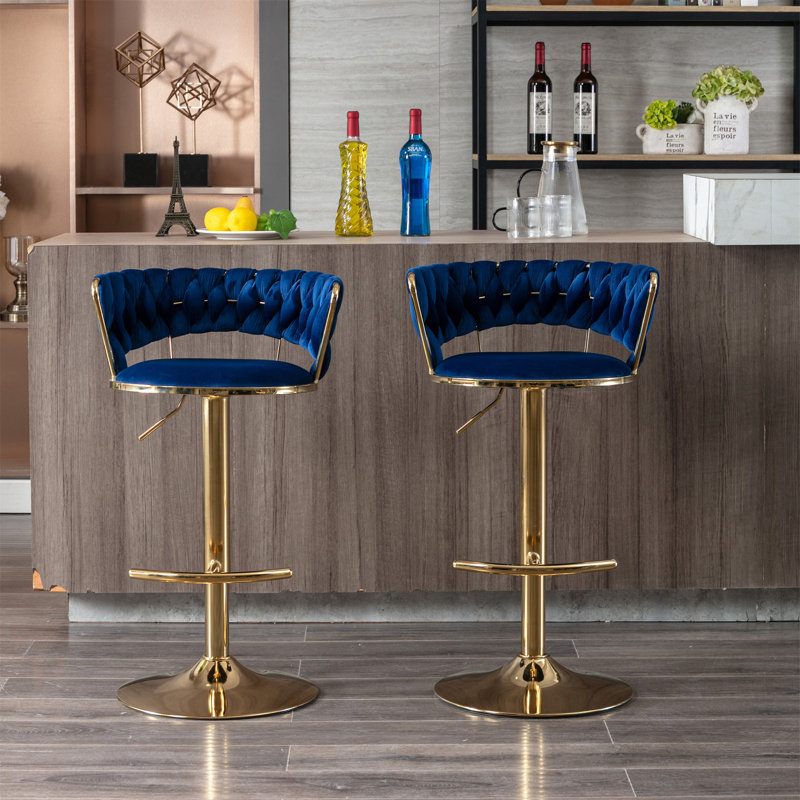 Ensemble de 2 tabourets de bar, Bleu
