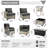 10 - Person Patio Furniture Set with Swivel Rockers, Outdoor Wicker Rattan Sectional Seating Group with Cushions, All Weather Sofa Conversation Set with Fire Pit Table for Garden Backyard-932851796
