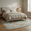 Tapis oriental en chenille de coton beige crème Pender-2064337608