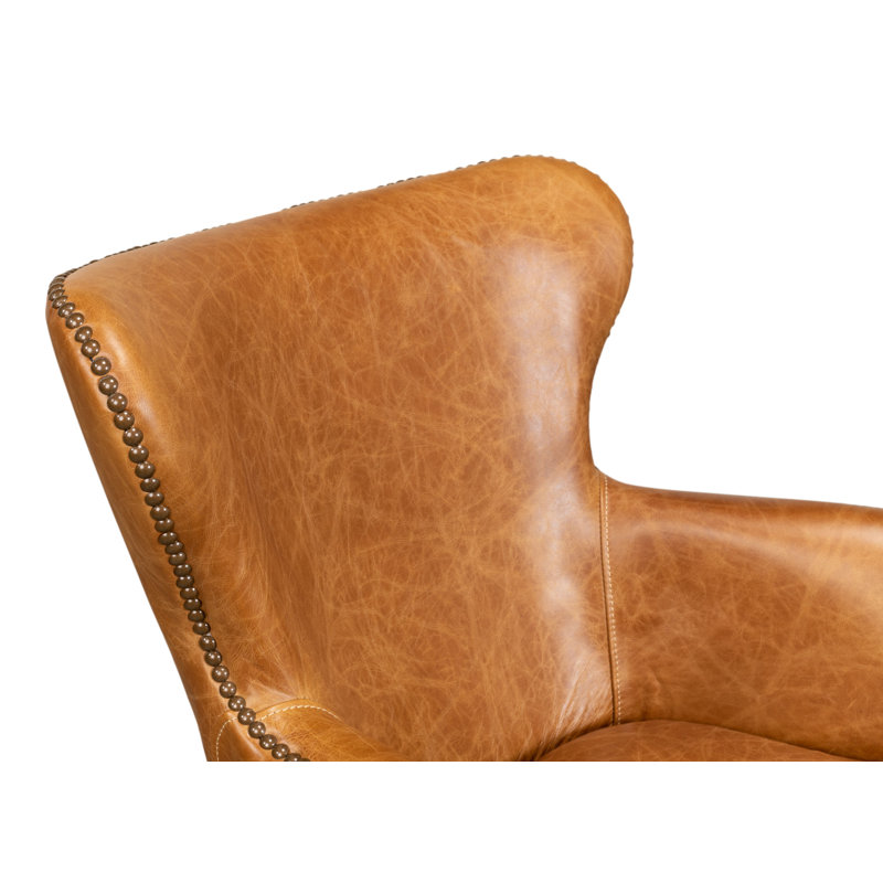 McKellen Leather Swivel Executive Chair, Cuba Brown