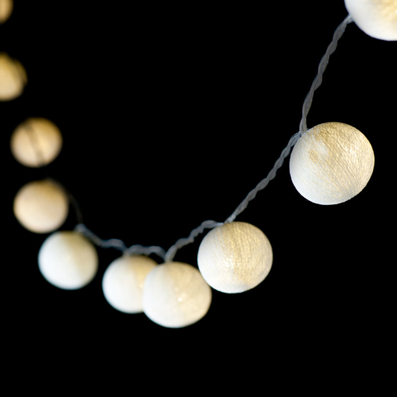 Misti LED Cotton Ball String Light, 20 Lamps - 5 Metre Long
