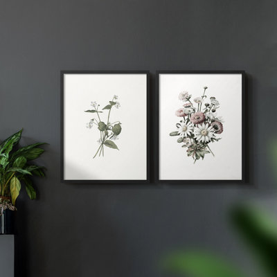 «Vintage Floral XXV», 2 pièces sur papier