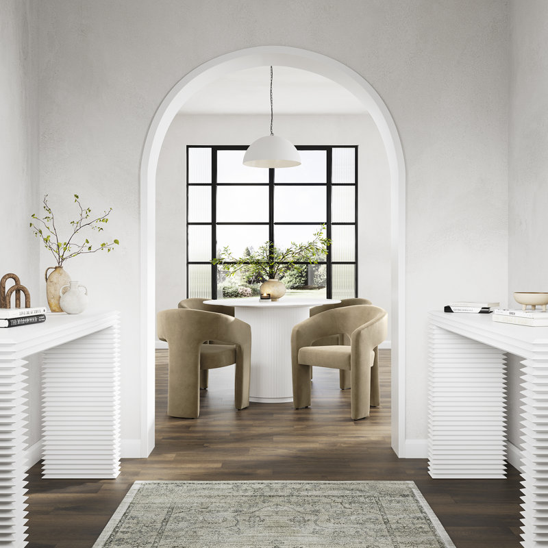 Alba Velvet Upholstered Back Dining Chair, Mole