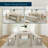 Linzy 6-Person Pine Solid Wood Modern Dining Set-1347920343