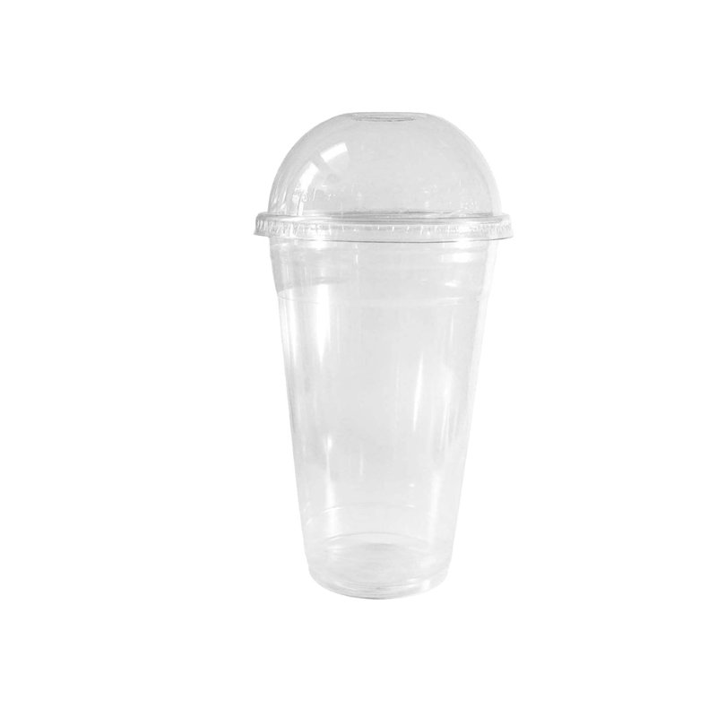 Gobelets jetables en plastique transparent 20 oz avec couvercles en dôme pour boissons froides, café glacé, boissons gazeuses, cocktails et gobelets Ecoqualité (1200)