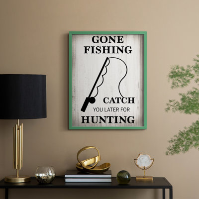 Gone Fishing Framed Print - Solid Wood