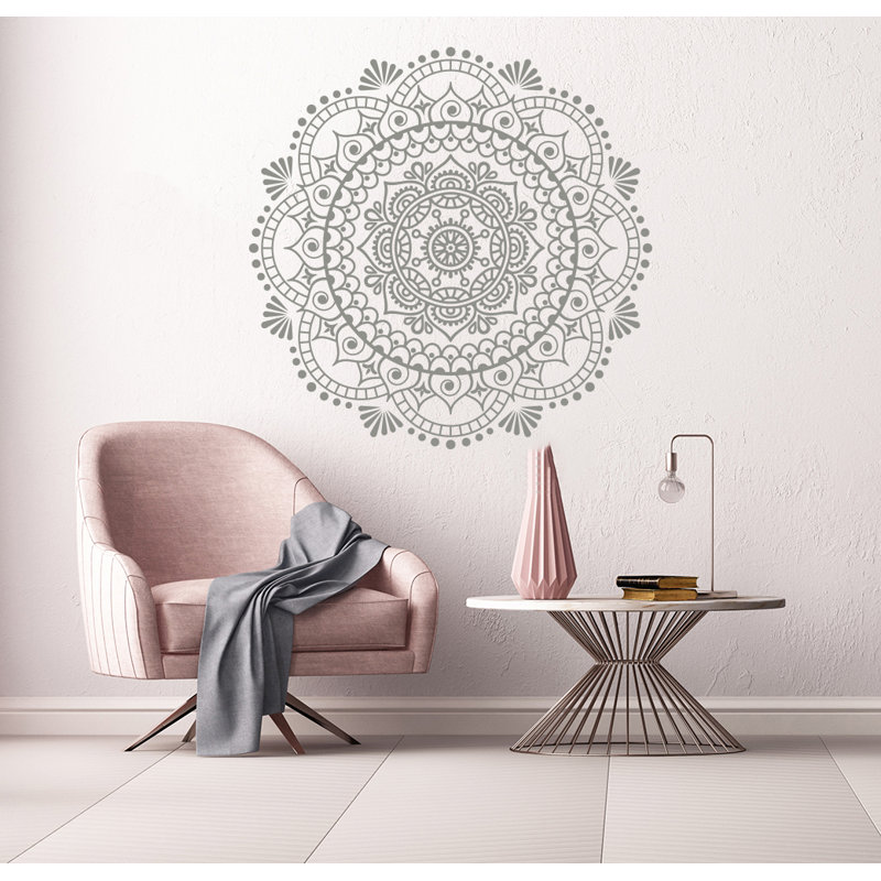 Adhésif décoratif Mandala Namaste Boho, Gris argenté
