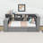 Wood Platform Bed with Twin Trundle, Desk, Shelves, LED Light and Charging Station-1971895041-1971895043