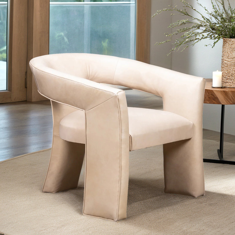 Chaise Shilo en saphir Kardi, Cuir véritable Gramercy kaki