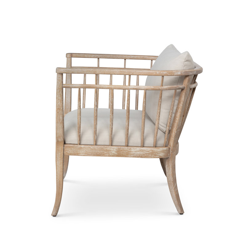 Hyannis Port Occasional Chair, Whitewash, Beige Polyester Blend