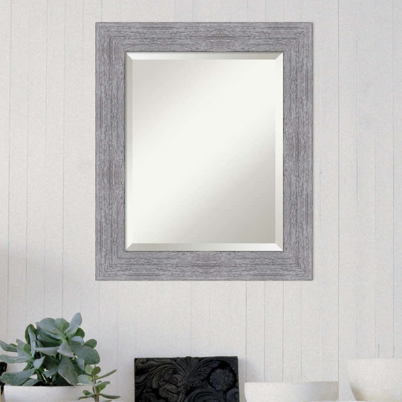 Roulston Flat Wall Mirror, Gray, 25" x 21"