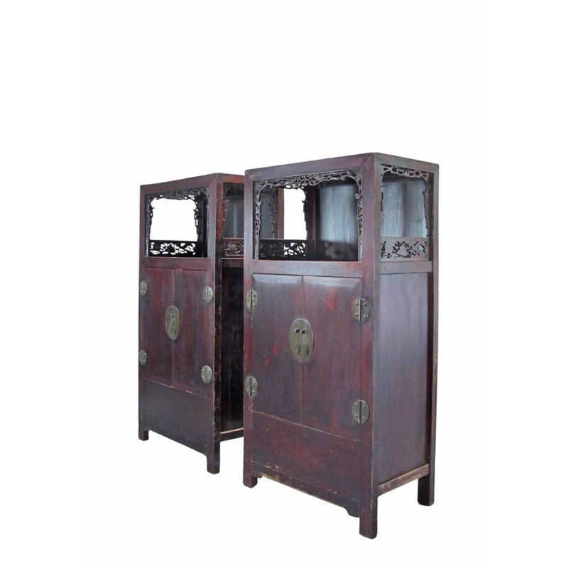 Pair Antique Open-Shelf Display Cabinet
