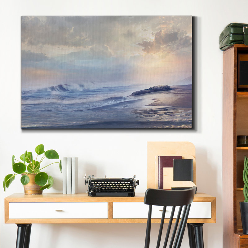 «Soft Dusk Sweeping Wave», reproduction d'art sur toile tendue, H 12 po x l 8 po x P 1 po