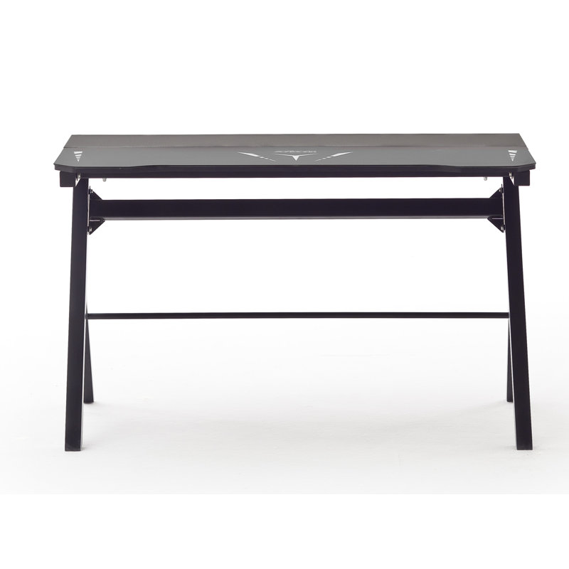 Glass Top Metal Base Computer Desk