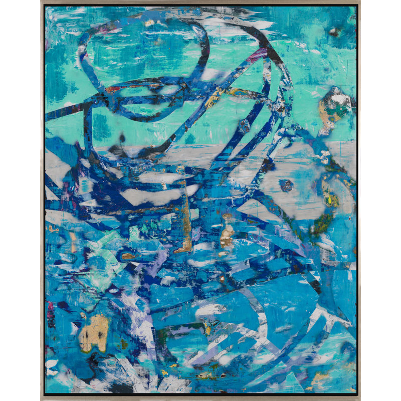 Blue Maze I Painting, 60" H x 48" W x 2.25" D