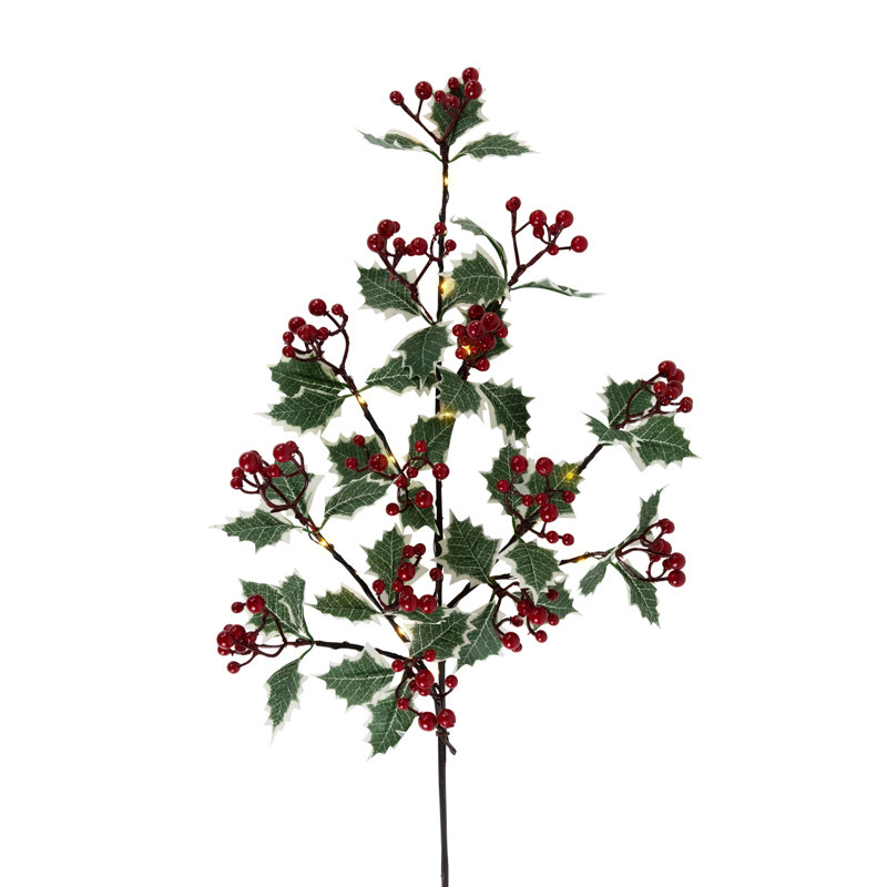 Faux Holly/Berry Branch