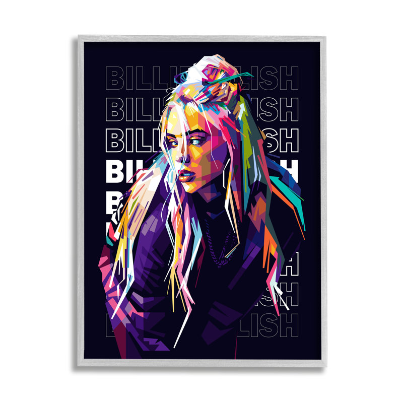 Personnage célèbre Billie Eilish, H 14 po x l 11 po x P 1,5 po, Estampe numérique Farmhouse
