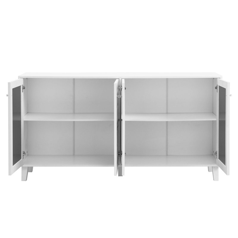 Buffet avec tablettes réglables, Blanc