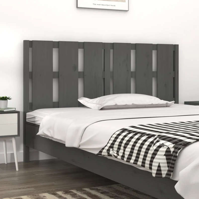 Jasara Solid Wood Headboard, 125.5 x 100 cm, Grey