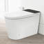 Toilette intelligente sans réservoir avec bidet intégré, ouverture et fermeture automatiques, bidet plus large avec siège chauffant, eau chaude et sèche, capteur de pied, affichage à DEL, télécommande, blanc