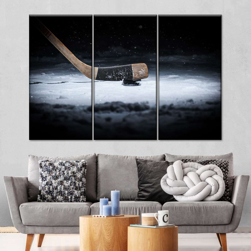 Winter Hockey Wall Art Multi Piece Canvas Print, H 20 po x l 33 po x P 1,25 po