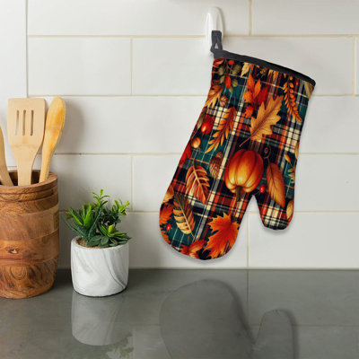 Harvest Plaid Oven Mitt Cotton Twill
